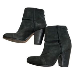 Rag & Bone Gray and Blue Ankle Boots with Chunky Heel